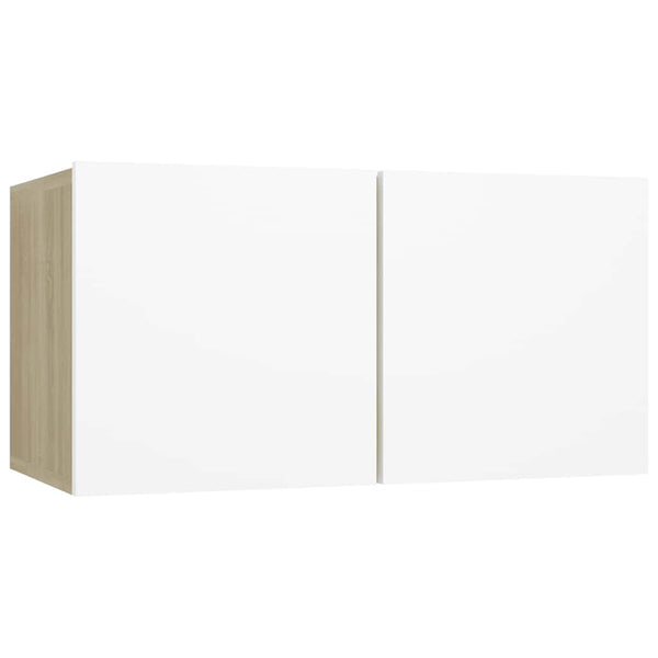 vidaXL 3-Piece TV Cabinet Set White Sonoma Oak Engineered Wood