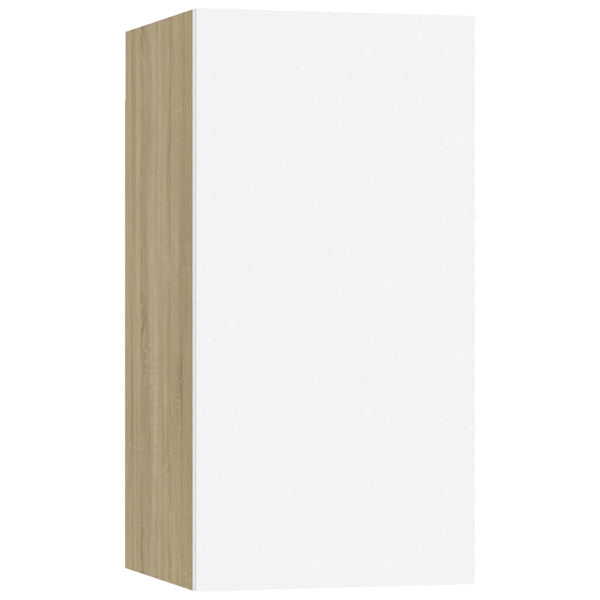 vidaXL 3-Piece TV Cabinet Set White Sonoma Oak Engineered Wood