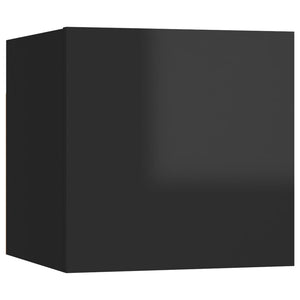 vidaXL TV Wall Cabinets 8 pcs. High Gloss Black 30.5x30x30 cm
