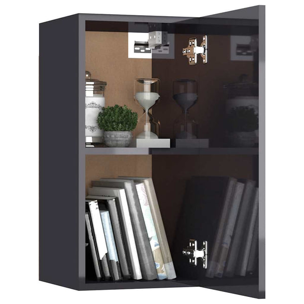 vidaXL 4-Piece TV Cabinet Set High Gloss Grey Engineered Wood