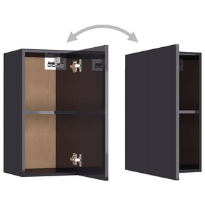 vidaXL 4-Piece TV Cabinet Set High Gloss Grey Engineered Wood