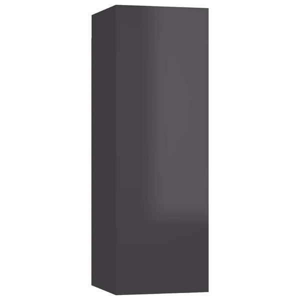 vidaXL 5-Piece TV Cabinet Set High Gloss Grey Engineered Wood