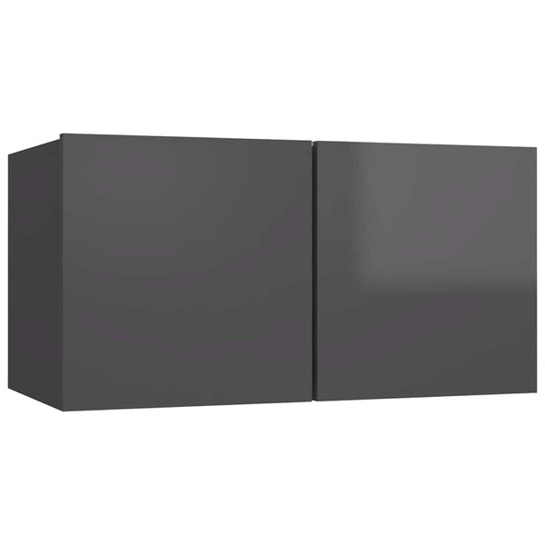 vidaXL 5-Piece TV Cabinet Set High Gloss Grey Engineered Wood