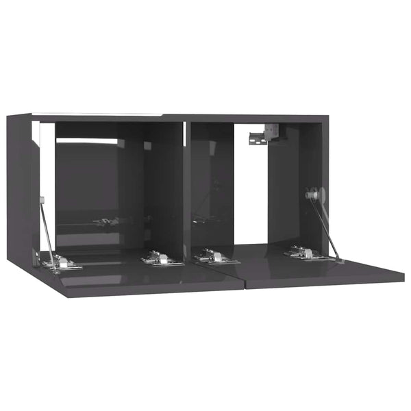 vidaXL 5-Piece TV Cabinet Set High Gloss Grey Engineered Wood