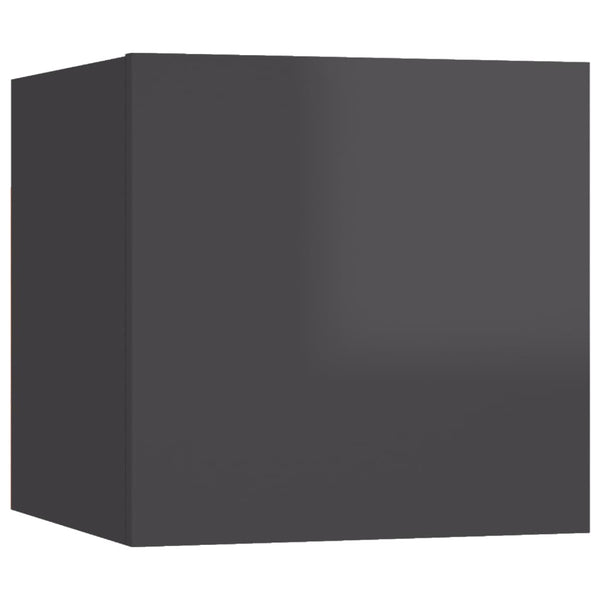 vidaXL 8-Piece TV Cabinet Set High Gloss Grey Engineered Wood