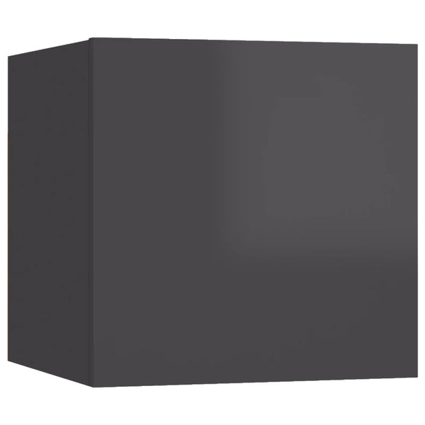 vidaXL 10-Piece TV Cabinet Set High Gloss Grey Engineered Wood