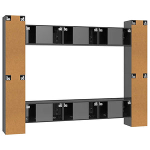 vidaXL 10-Piece TV Cabinet Set High Gloss Grey Engineered Wood