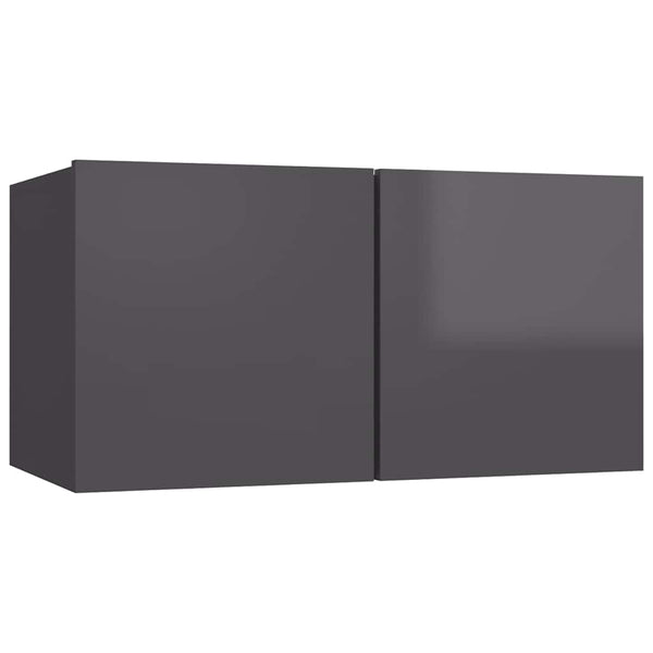 vidaXL 6-Piece TV Cabinet Set High Gloss Grey Engineered Wood