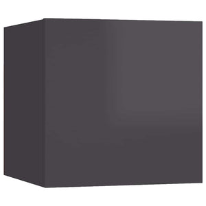 vidaXL 6-Piece TV Cabinet Set High Gloss Grey Engineered Wood