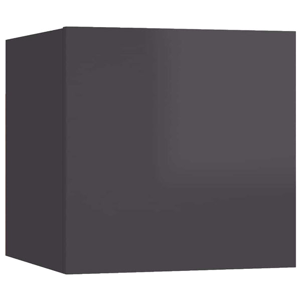 vidaXL 6-Piece TV Cabinet Set High Gloss Grey Engineered Wood