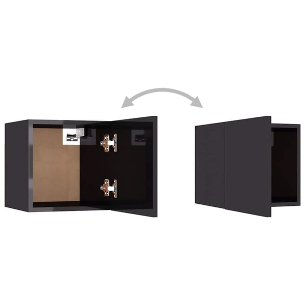 vidaXL 6-Piece TV Cabinet Set High Gloss Grey Engineered Wood