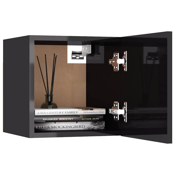vidaXL 7-Piece TV Cabinet Set High Gloss Grey Engineered Wood