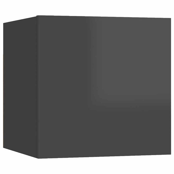 vidaXL 7-Piece TV Cabinet Set High Gloss Grey Engineered Wood