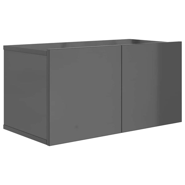 vidaXL 10-Piece TV Cabinet Set High Gloss Grey Engineered Wood