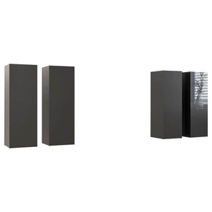 vidaXL TV Cabinets 4 pcs High Gloss Grey 30.5x30x90cm Engineered Wood
