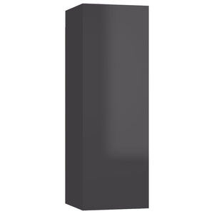 vidaXL TV Cabinets 4 pcs High Gloss Grey 30.5x30x90cm Engineered Wood
