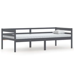 vidaXL Solid Wood Bed Dark Grey Pine 90x200 cm
