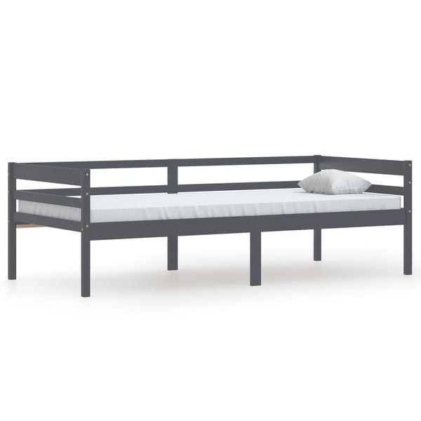vidaXL Solid Wood Bed Dark Grey Pine 90x200 cm