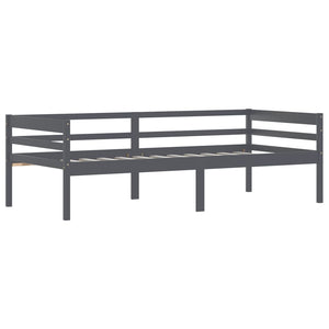 vidaXL Solid Wood Bed Dark Grey Pine 90x200 cm