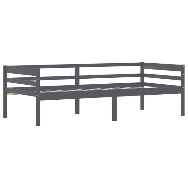 vidaXL Solid Wood Bed Dark Grey Pine 90x200 cm