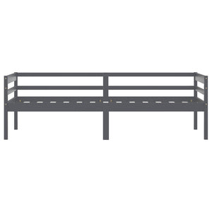 vidaXL Solid Wood Bed Dark Grey Pine 90x200 cm