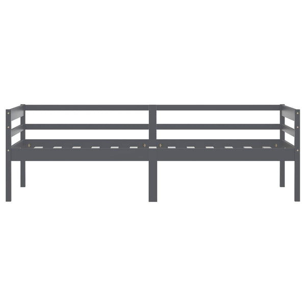 vidaXL Solid Wood Bed Dark Grey Pine 90x200 cm