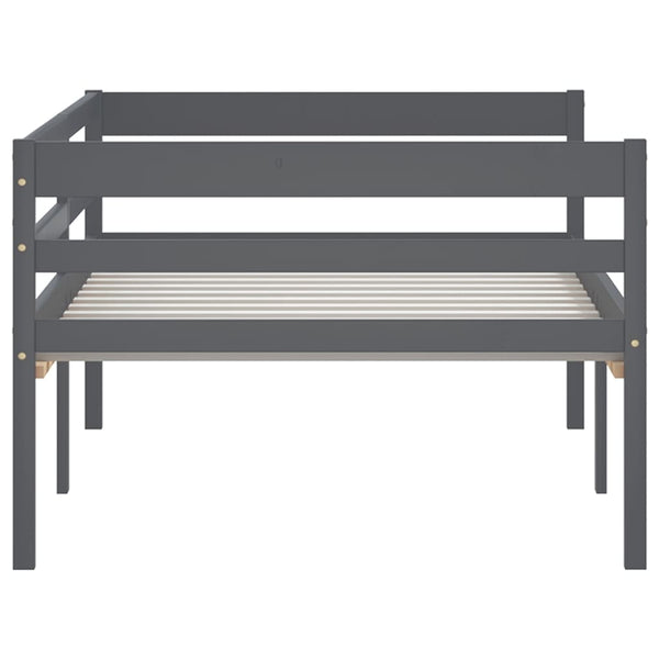 vidaXL Solid Wood Bed Dark Grey Pine 90x200 cm