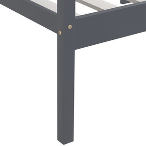 vidaXL Solid Wood Bed Dark Grey Pine 90x200 cm