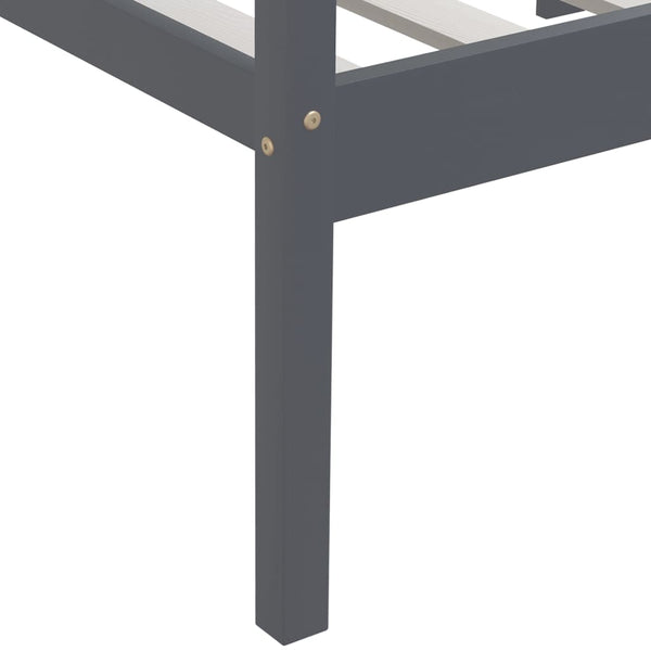 vidaXL Solid Wood Bed Dark Grey Pine 90x200 cm