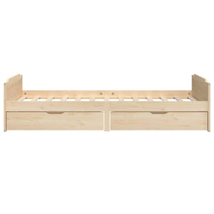 vidaXL Solid Pine Bed with Drawers 90x200 cm