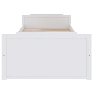 vidaXL Solid Wood Bed with Drawers White Pine 90x200 cm