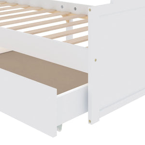 vidaXL Solid Wood Bed with Drawers White Pine 90x200 cm