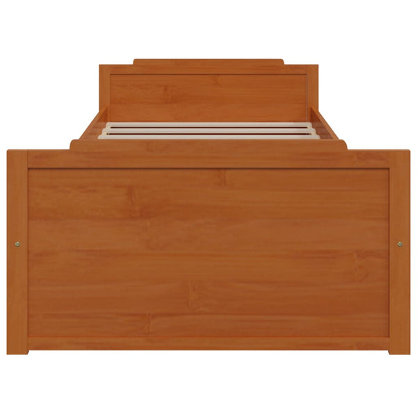 vidaXL Solid Wood Bed with Drawers Honey Brown Pine 90x200 cm