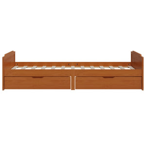 vidaXL Solid Wood Bed with Drawers Honey Brown Pine 90x200 cm