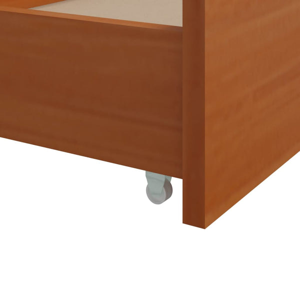 vidaXL Solid Wood Bed with Drawers Honey Brown Pine 90x200 cm