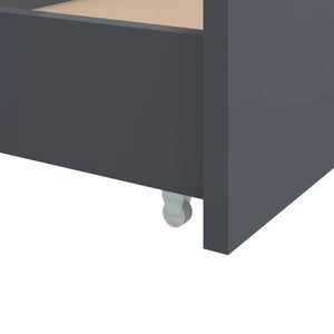 vidaXL Solid Wood Bed with Drawers Dark Gray Pine 90x200 cm