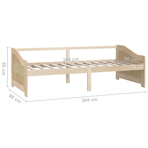 vidaXL Day Bed 3-Seater Solid Pine Wood 90x200 cm