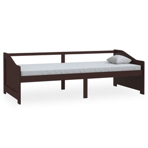 vidaXL Day Bed 3-Seater Dark Brown Solid Pine Wood 90x200 cm