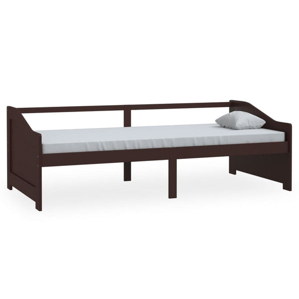 vidaXL Day Bed 3-Seater Dark Brown Solid Pine Wood 90x200 cm