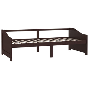 vidaXL Day Bed 3-Seater Dark Brown Solid Pine Wood 90x200 cm