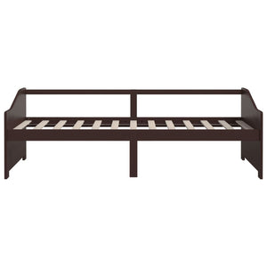 vidaXL Day Bed 3-Seater Dark Brown Solid Pine Wood 90x200 cm
