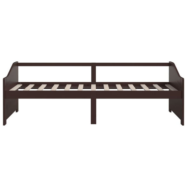 vidaXL Day Bed 3-Seater Dark Brown Solid Pine Wood 90x200 cm
