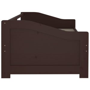 vidaXL Day Bed 3-Seater Dark Brown Solid Pine Wood 90x200 cm