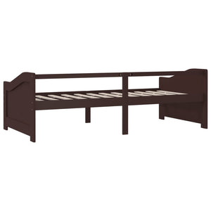 vidaXL Day Bed 3-Seater Dark Brown Solid Pine Wood 90x200 cm