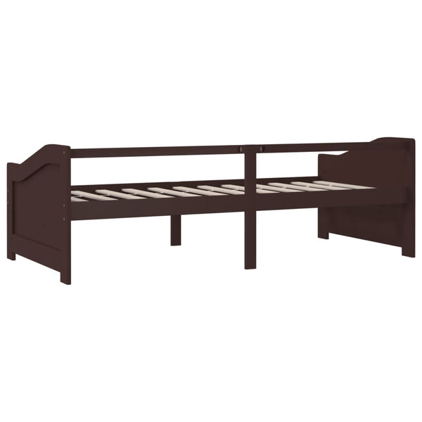 vidaXL Day Bed 3-Seater Dark Brown Solid Pine Wood 90x200 cm