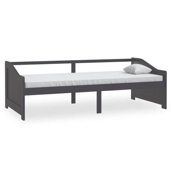 vidaXL Day Bed 3-Seater Dark Grey Solid Pine Wood 90x200 cm