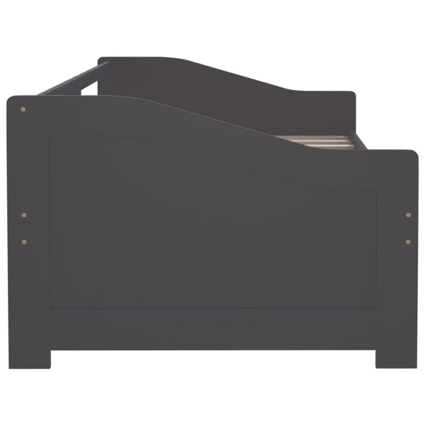 vidaXL Day Bed 3-Seater Dark Grey Solid Pine Wood 90x200 cm
