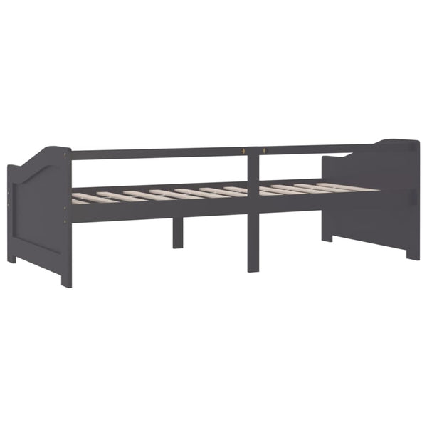vidaXL Day Bed 3-Seater Dark Grey Solid Pine Wood 90x200 cm