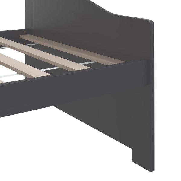 vidaXL Day Bed 3-Seater Dark Grey Solid Pine Wood 90x200 cm