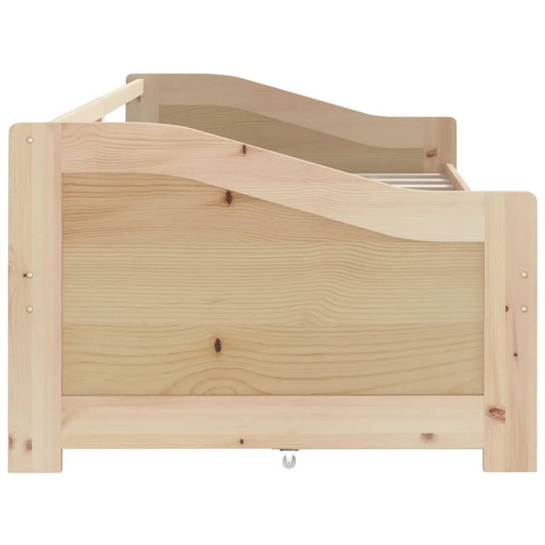 vidaXL Day Bed 3-Seater with Drawers Solid Pine Wood 90x200 cm